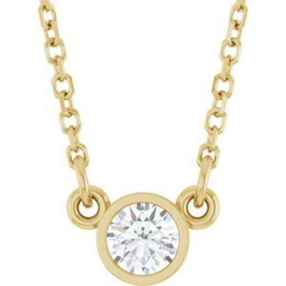 Kazi Luxury 14K Yellow Gold Bezel-Set Solitaire Birthstone Necklace